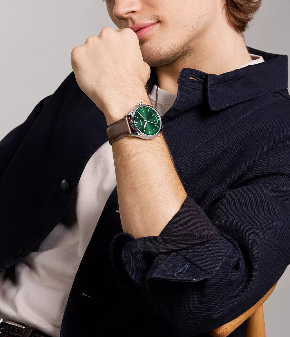 Reloj Fossil Fenmore de caballero pulsera de piel 44 mm