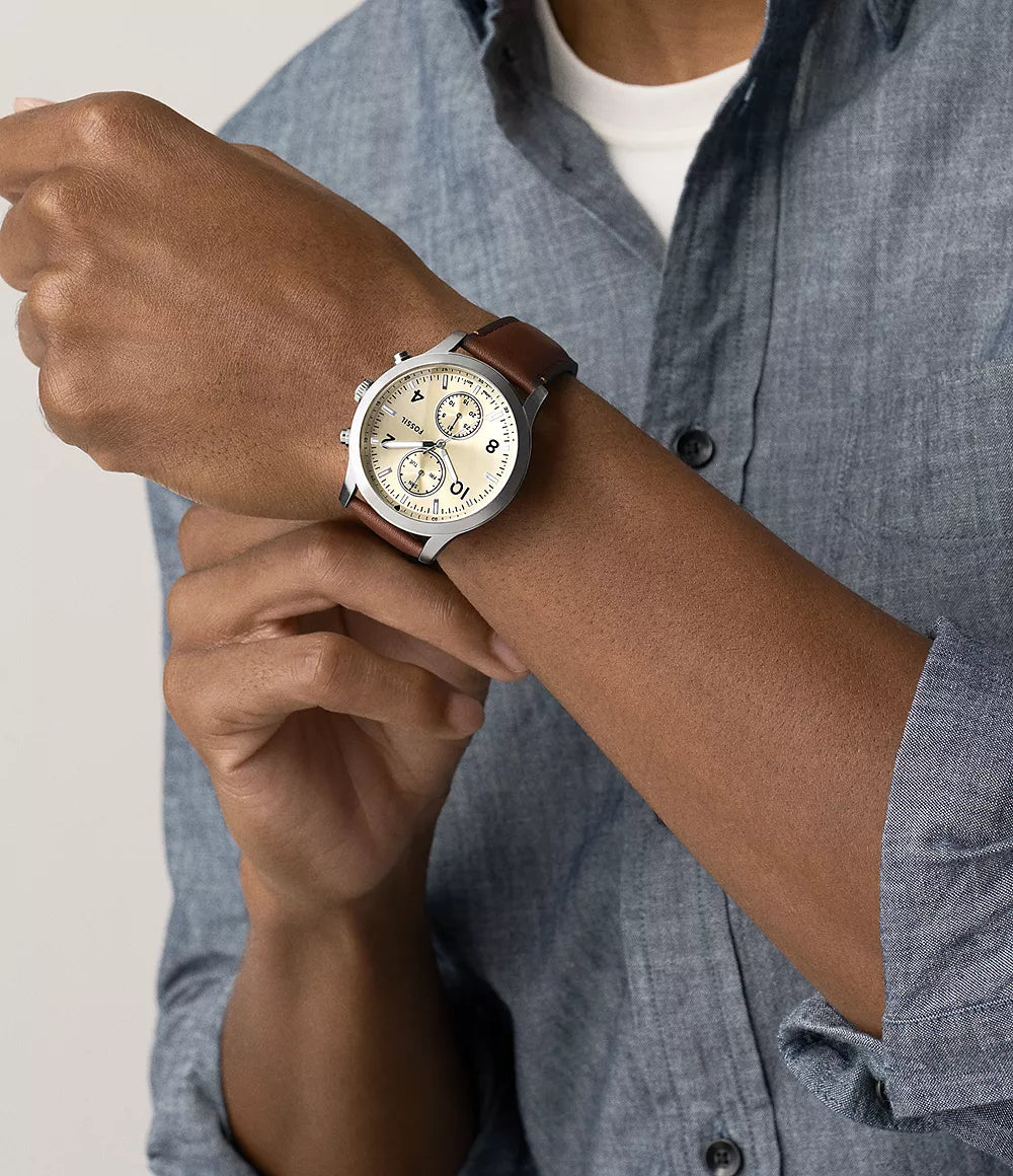 Reloj Fossil Bennett de hombre pulsera de piel 45 mm