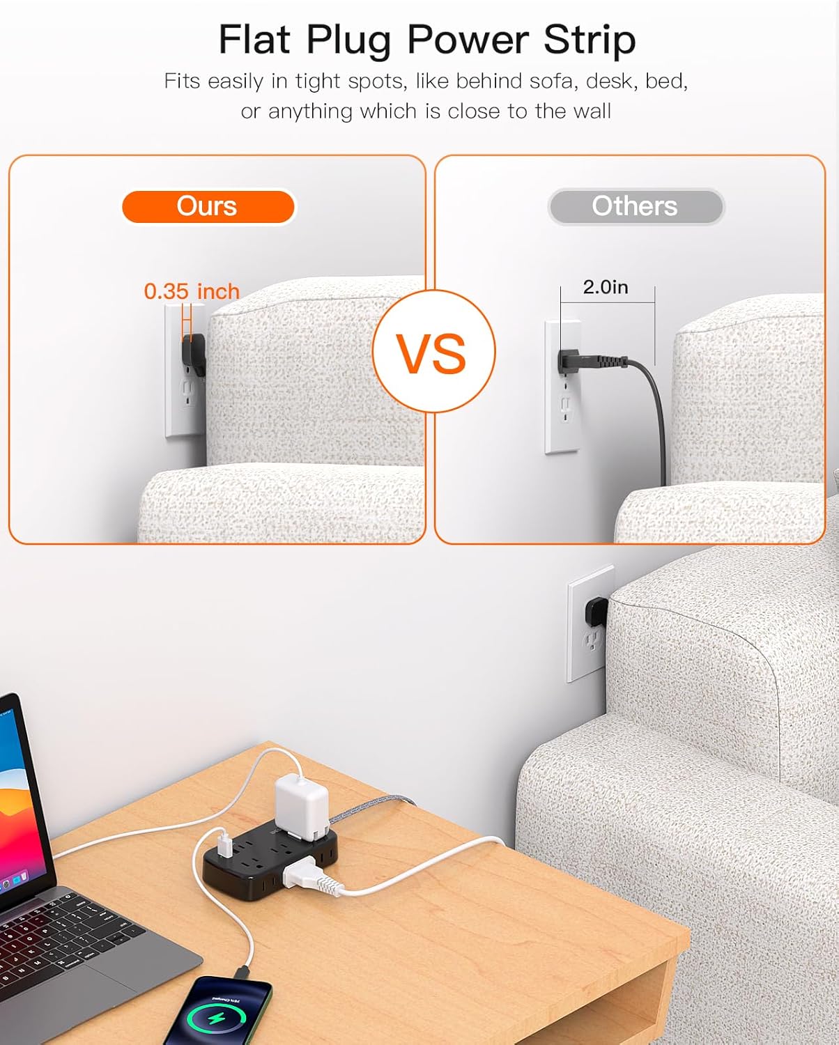 BS621BM Regleta BESHON con USB C, 6 tomas