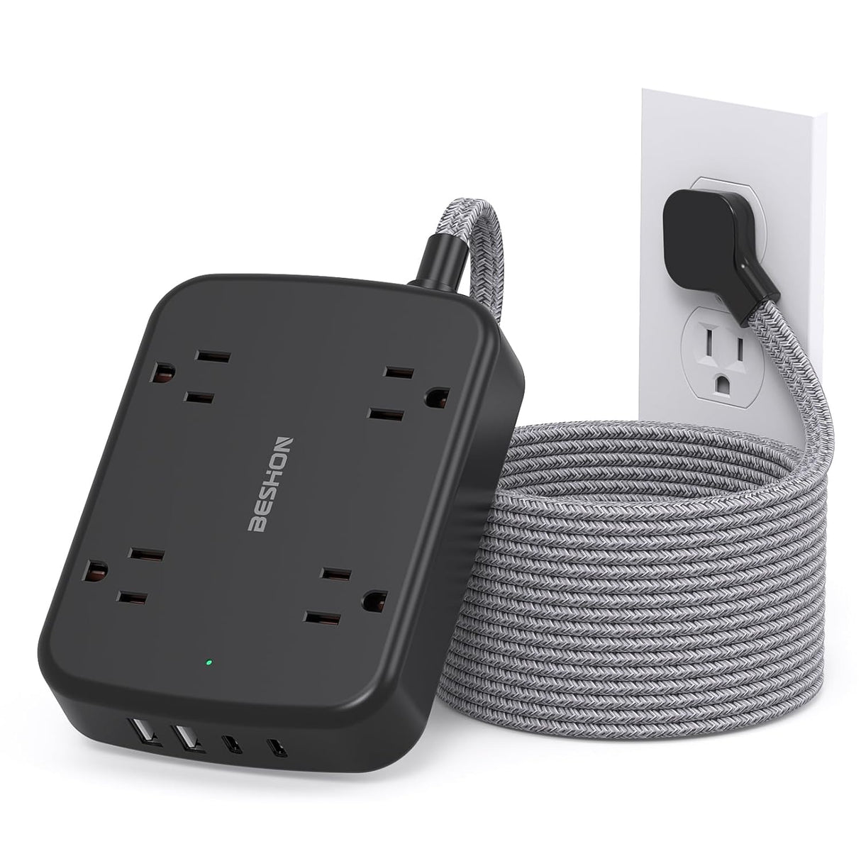 BS921BL Regleta Beshon 4 tomas 4 usb a/c