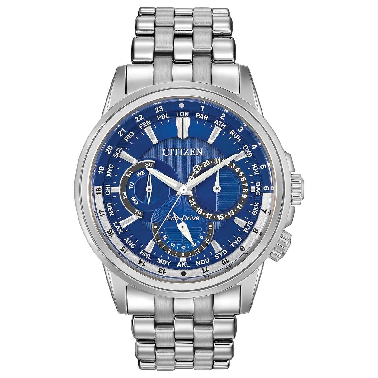 bu2021-51l Reloj Citizen Calendrier de hombre pulsera de metal 44mm