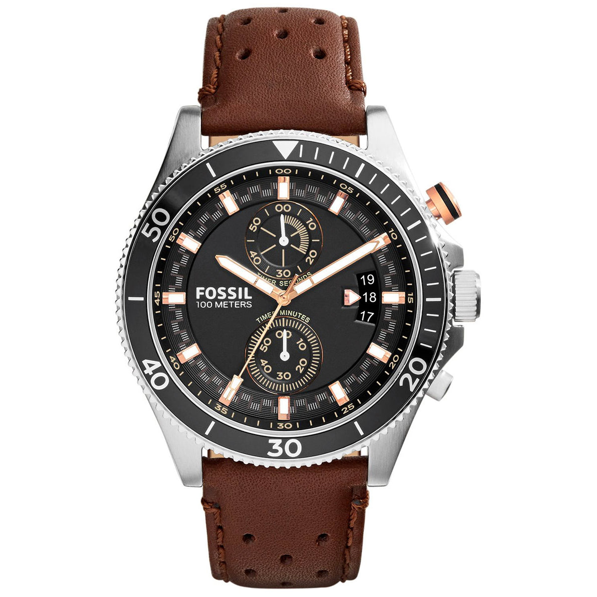 Reloj Fossil Wakefield de hombre pulsera de piel 45 mm