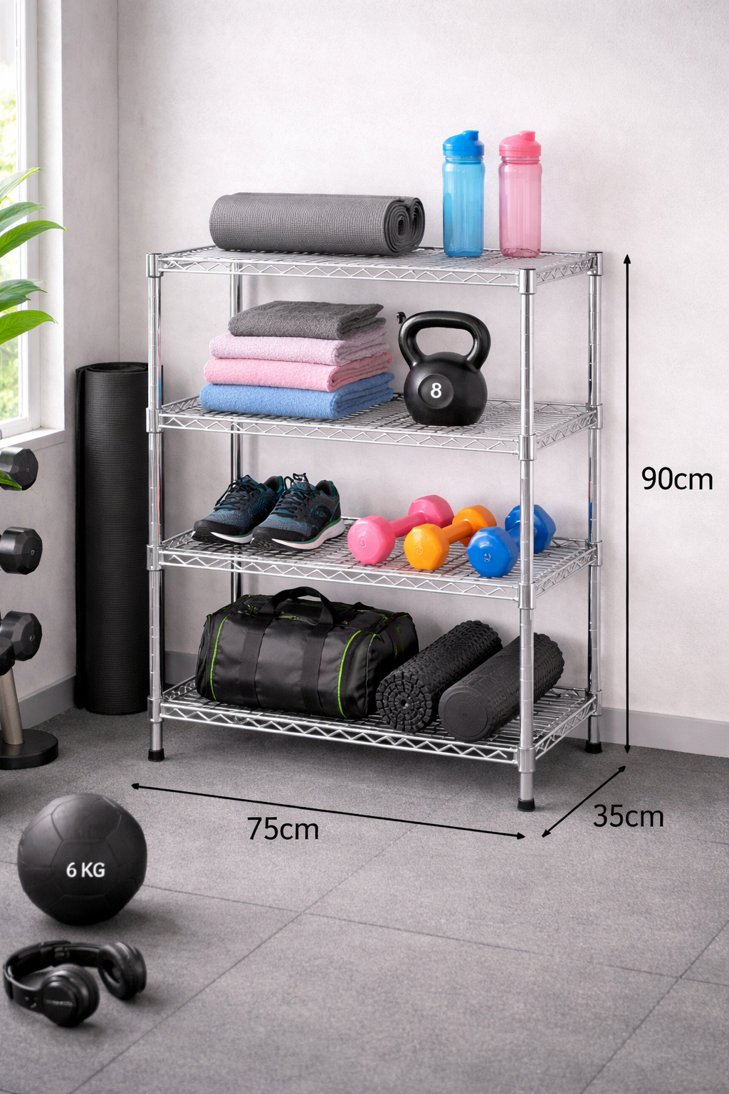 CJ-B1070 Estantería de metal multiusos 75cm x 35cm x 90cm