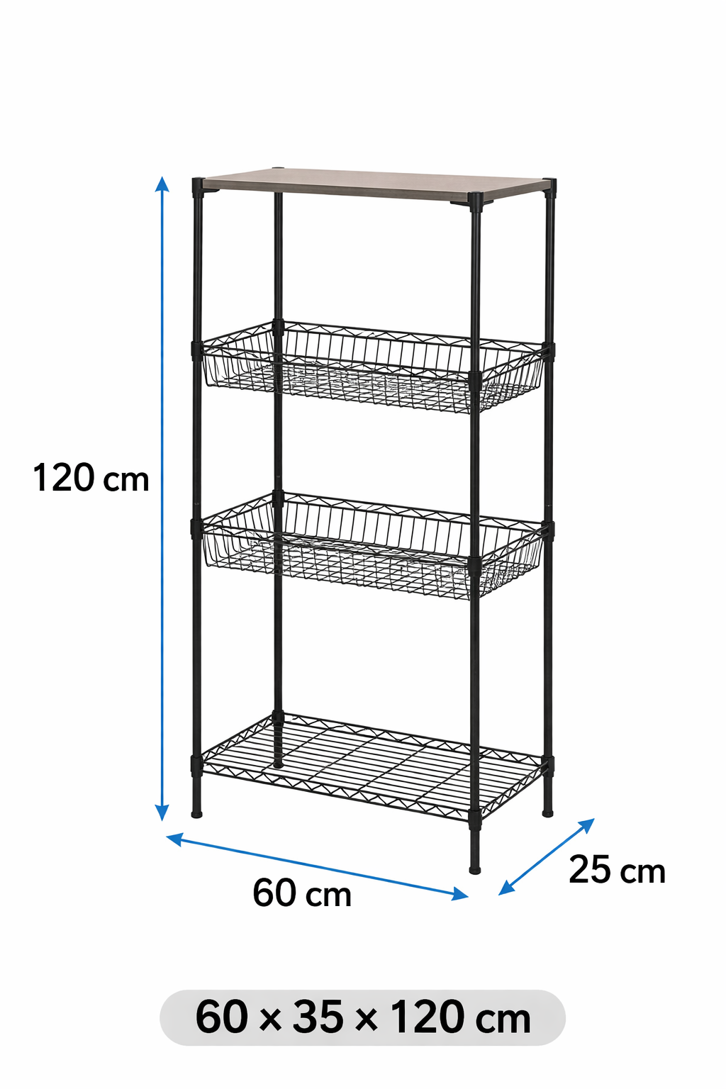 CJ-B1287 Estantería de metal multiusos 60x35x120 cm
