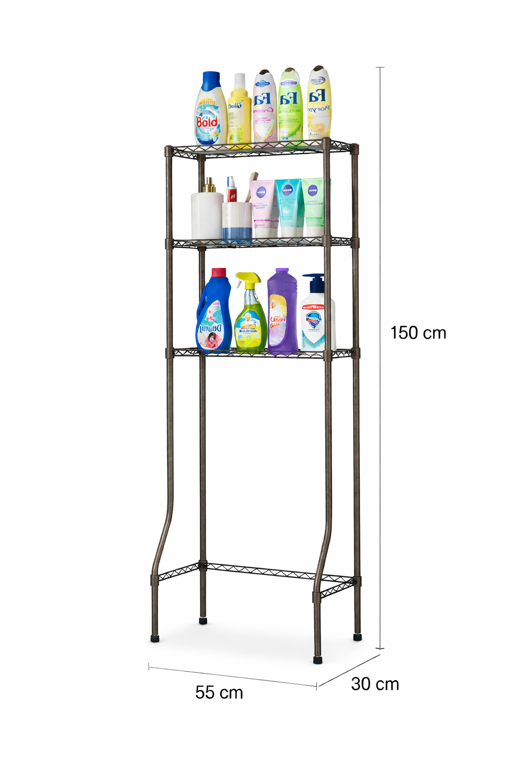 CJ-B1458 Estantería de metal para sanitario 55x30x150 cm