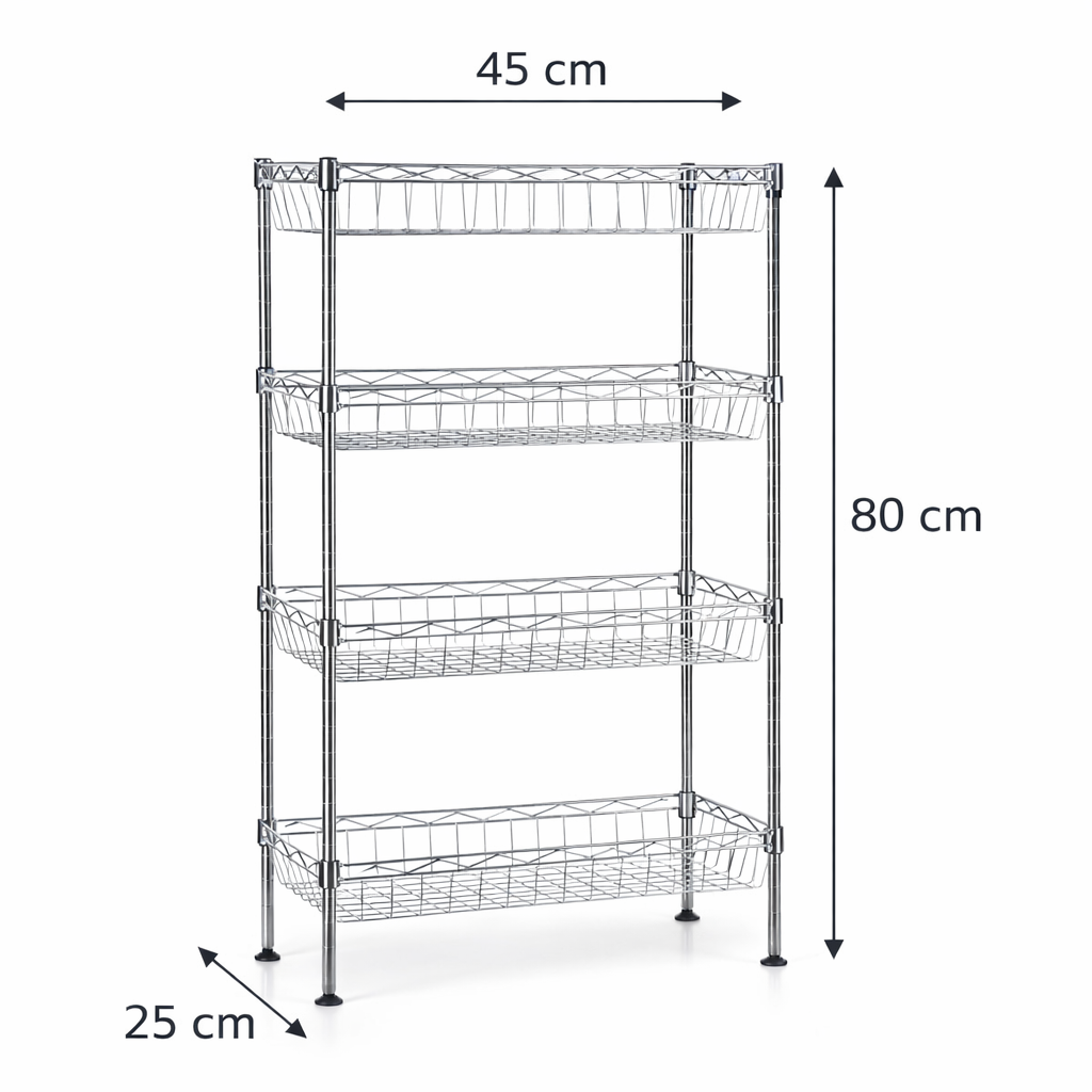 CJ-C1117 Estantería de metal multiusos 45x25x80 cm