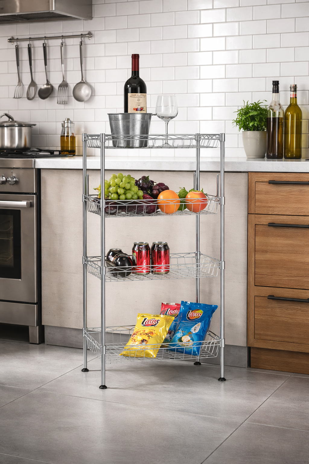 CJ-C1117 Estantería de metal multiusos 45x25x80 cm