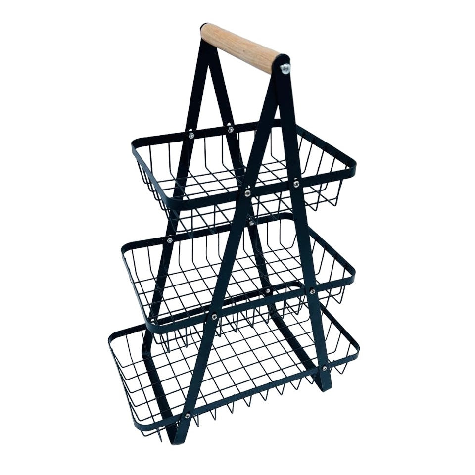 CPZ-3 Frutero de 3 niveles triangular de metal inoxidable