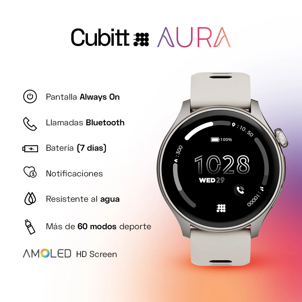 CT-AURA Reloj Inteligente Cubitt Unisex Pulsera Resina Bluetooth