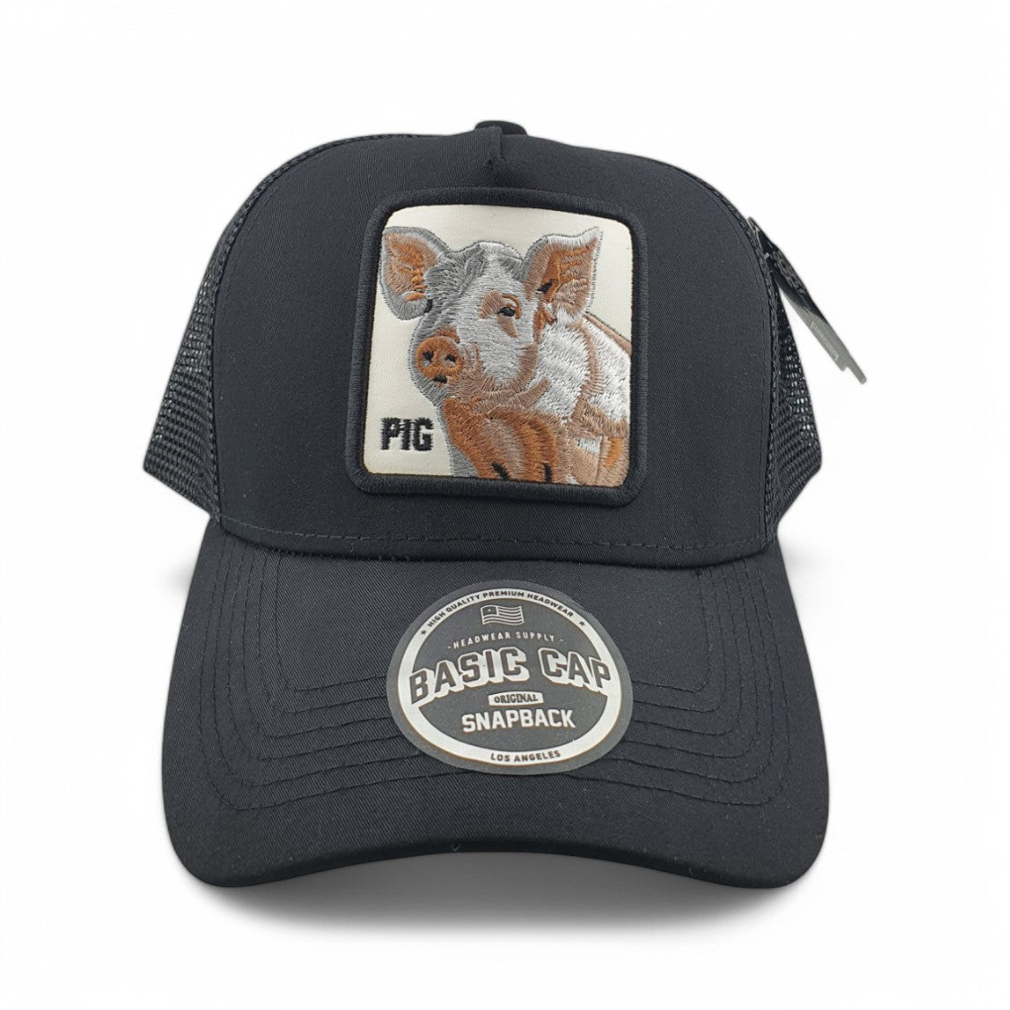 Gorras Basic Cap Con malla trasera Cerdo Pig color negro