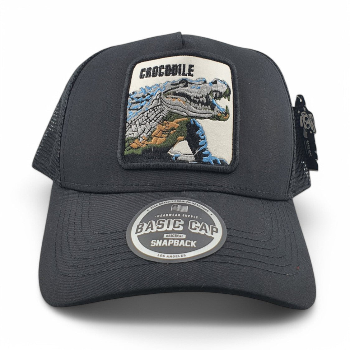 Gorras Basic Cap Con malla trasera Cocodrilo Crocodile Frente Negro