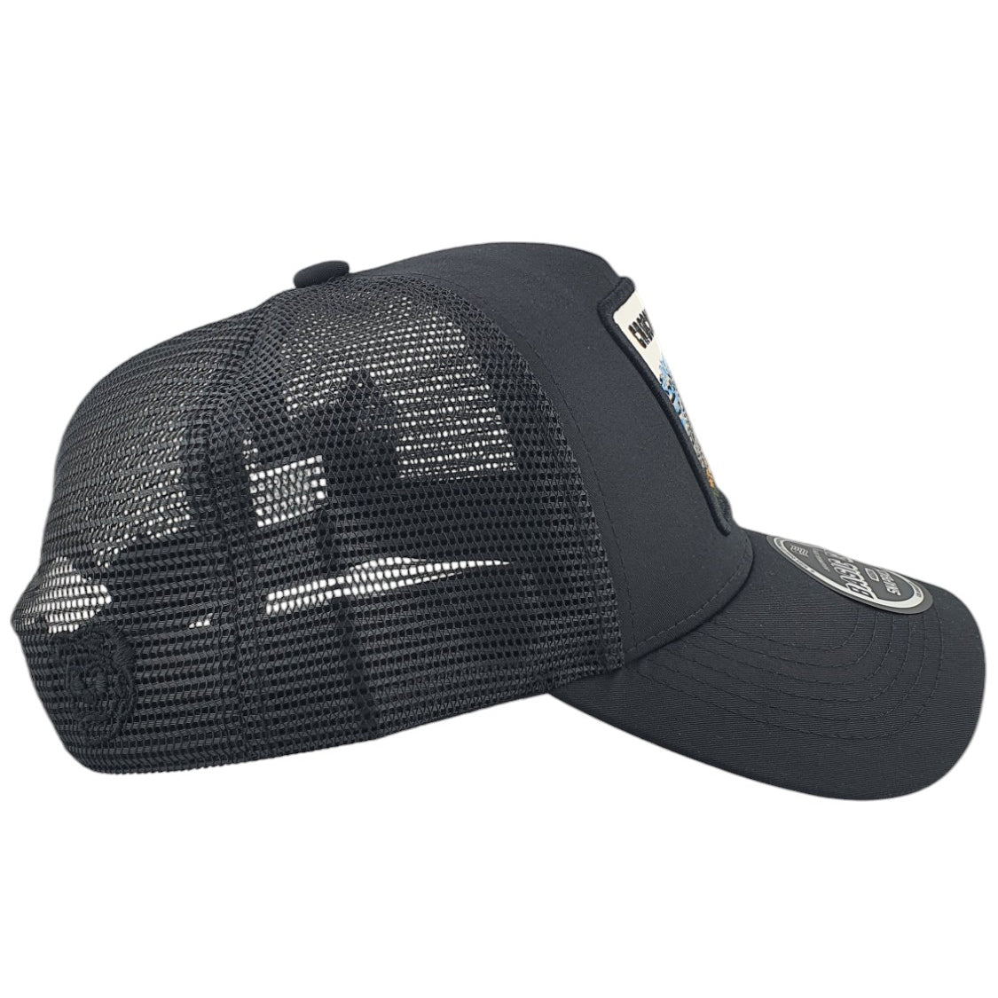 Gorras Basic Cap Con malla trasera Cocodrilo Crocodile Frente Negro