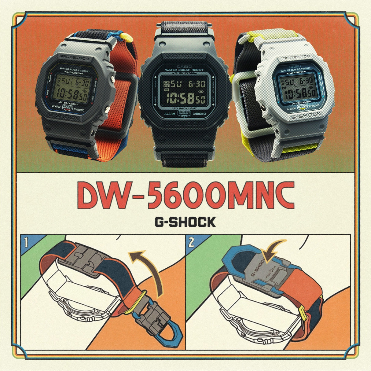 DW-5600MNC Reloj G-Shock de hombre correa de tela