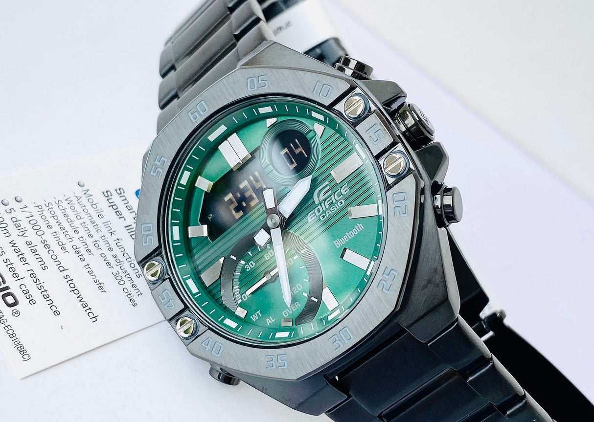 ECB-10 Reloj Edifice Análogo y digital para Caballero Pulsera de Metal Bluetooth