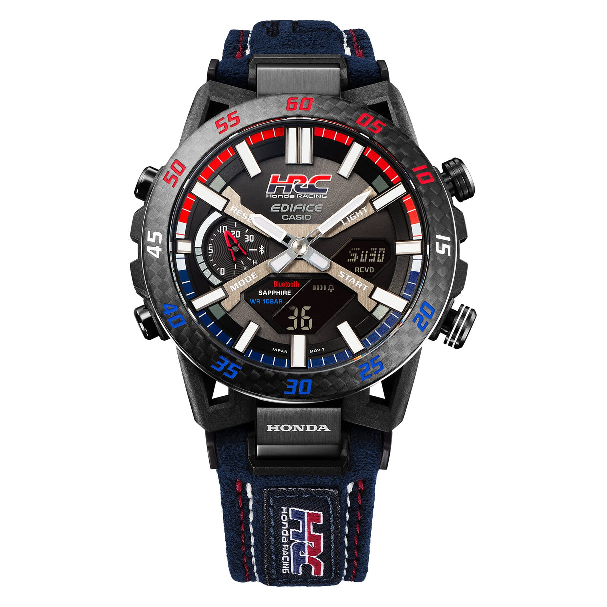 ECB-2000HR-1A Reloj Edifice Honda Racing para caballero correa de tela Bluetooth