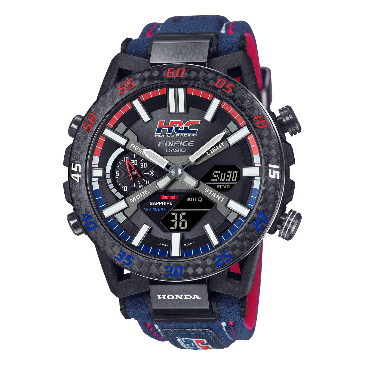 ECB-2000HR-1A Reloj Edifice Honda Racing para caballero correa de tela Bluetooth