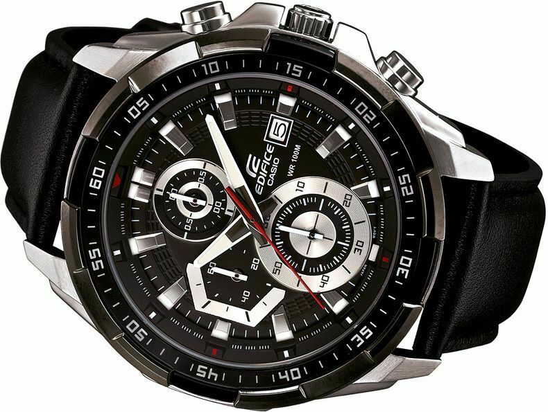 EFR-539 Reloj Edifice Análogo para Hombre Pulsera de Cuero