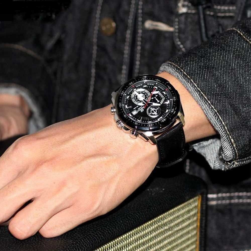 EFR-539 Reloj Edifice Análogo para Hombre Pulsera de Cuero