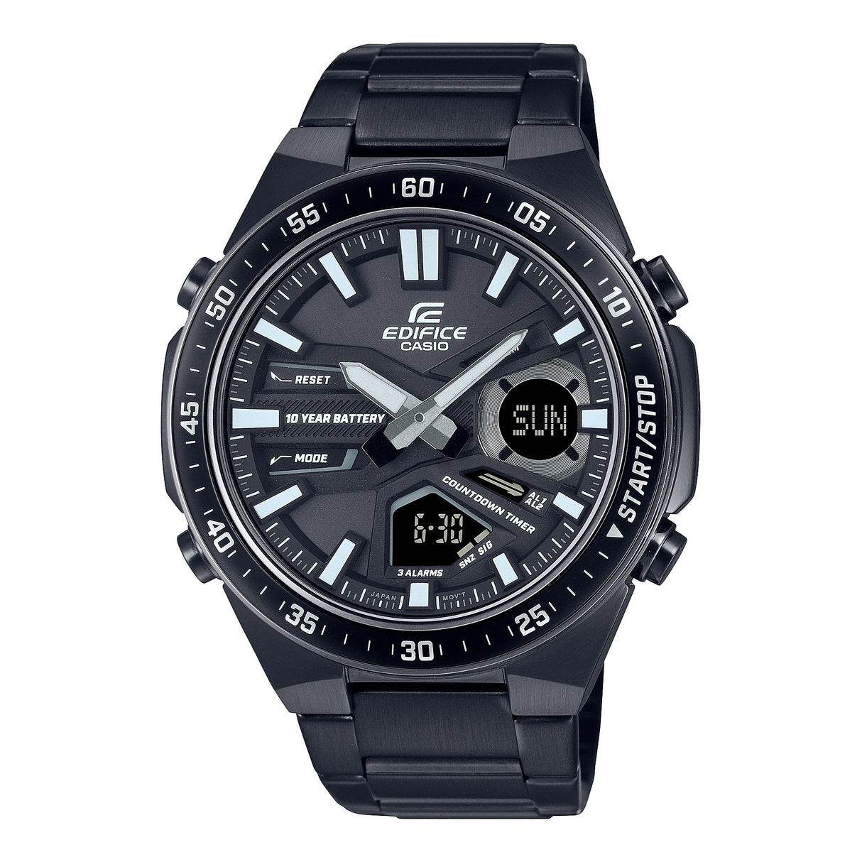 EFV-C110D Edifice Reloj Doble Hora de Acero Inoxidable para Caballero