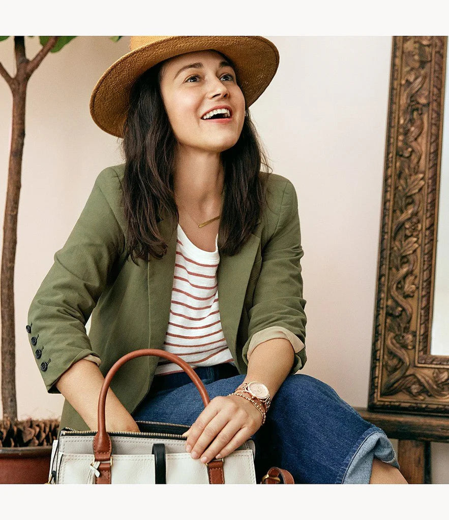 Reloj Fossil Tailor de dama correa de acero inoxidable