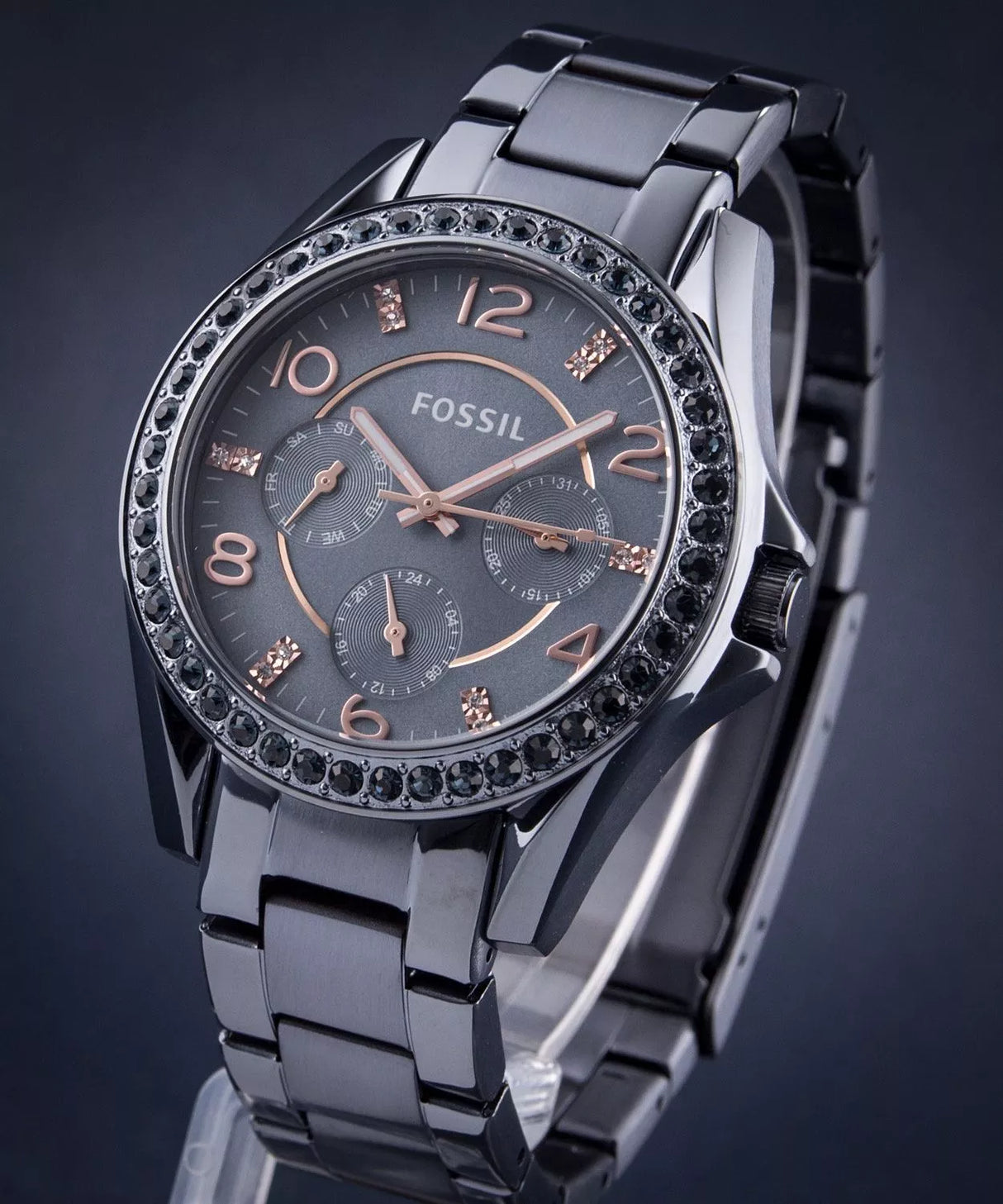 Reloj Fossil Riley de mujer banda de acero inoxidable 38 mm