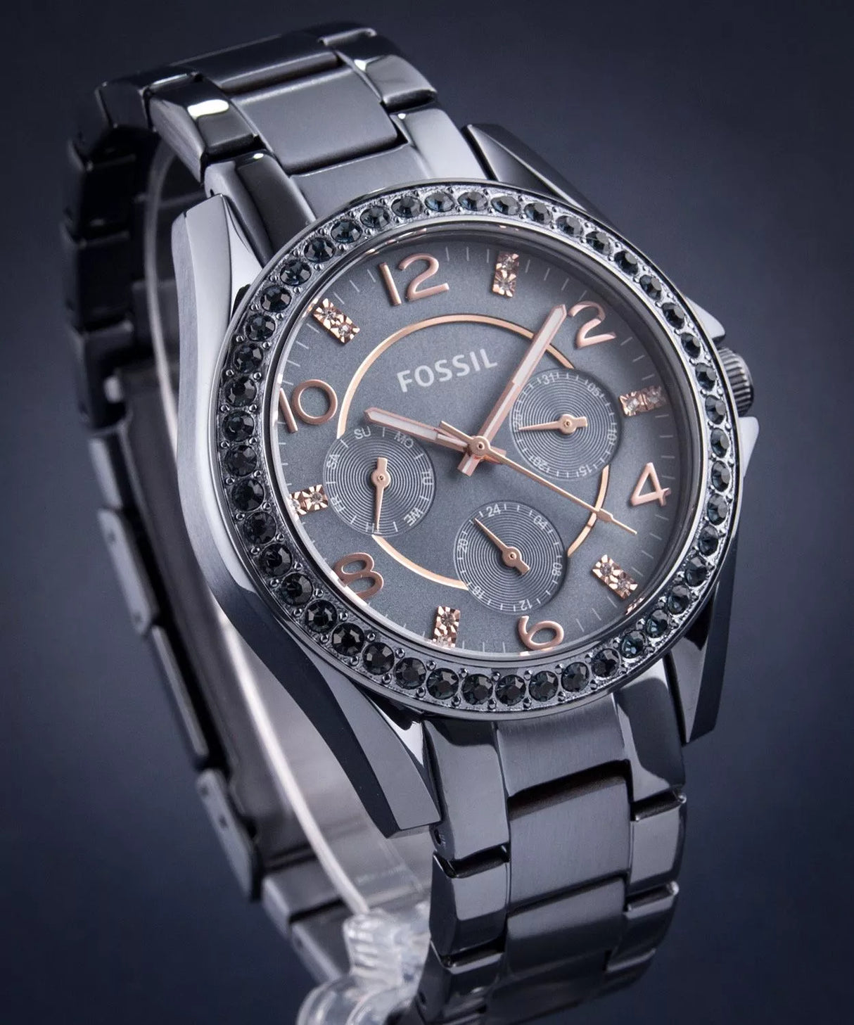 Reloj Fossil Riley de mujer banda de acero inoxidable 38 mm