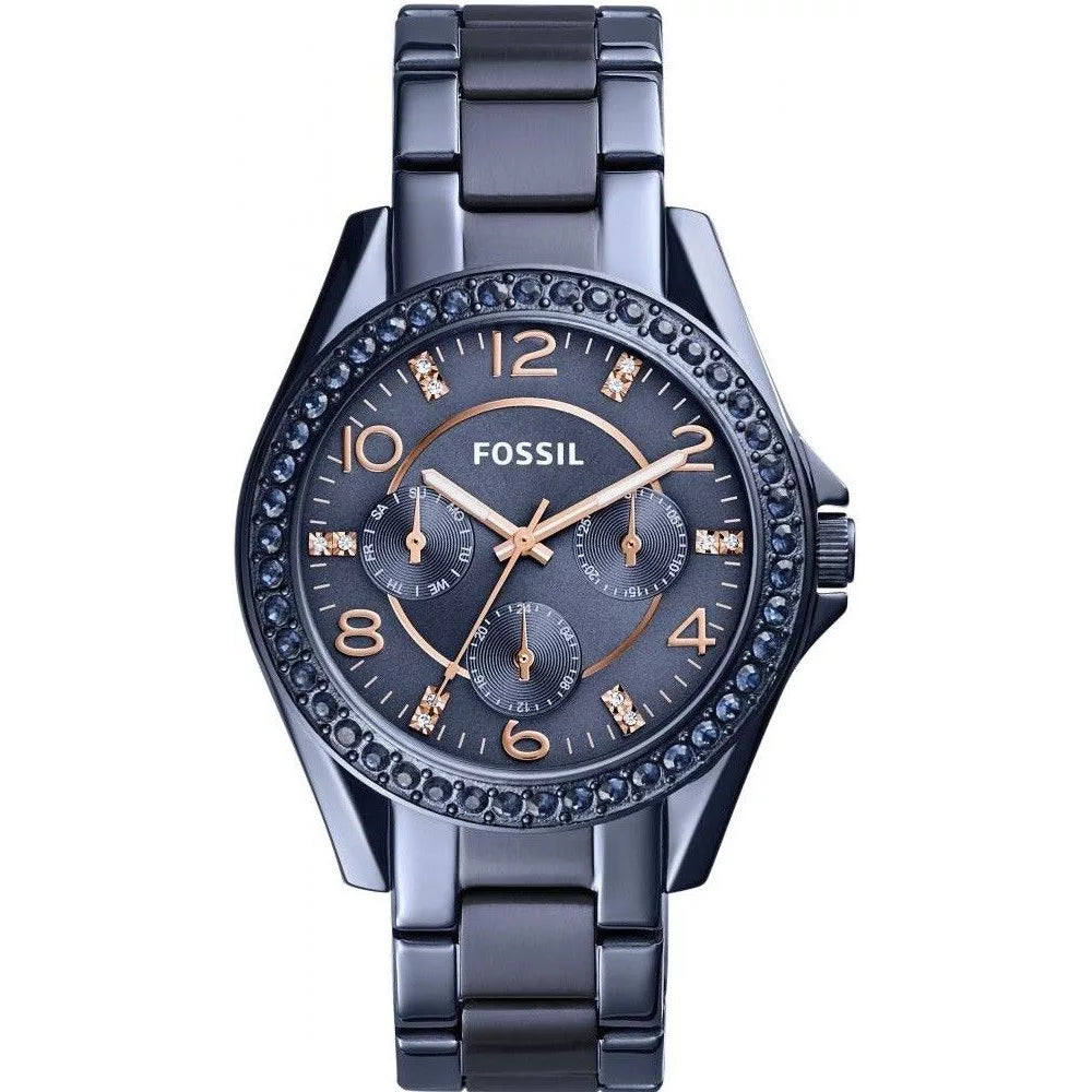 Reloj Fossil Riley de mujer banda de acero inoxidable 38 mm