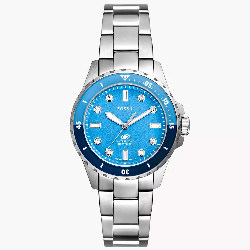 Reloj Fossil Blue Dive para mujer pulsera de metal