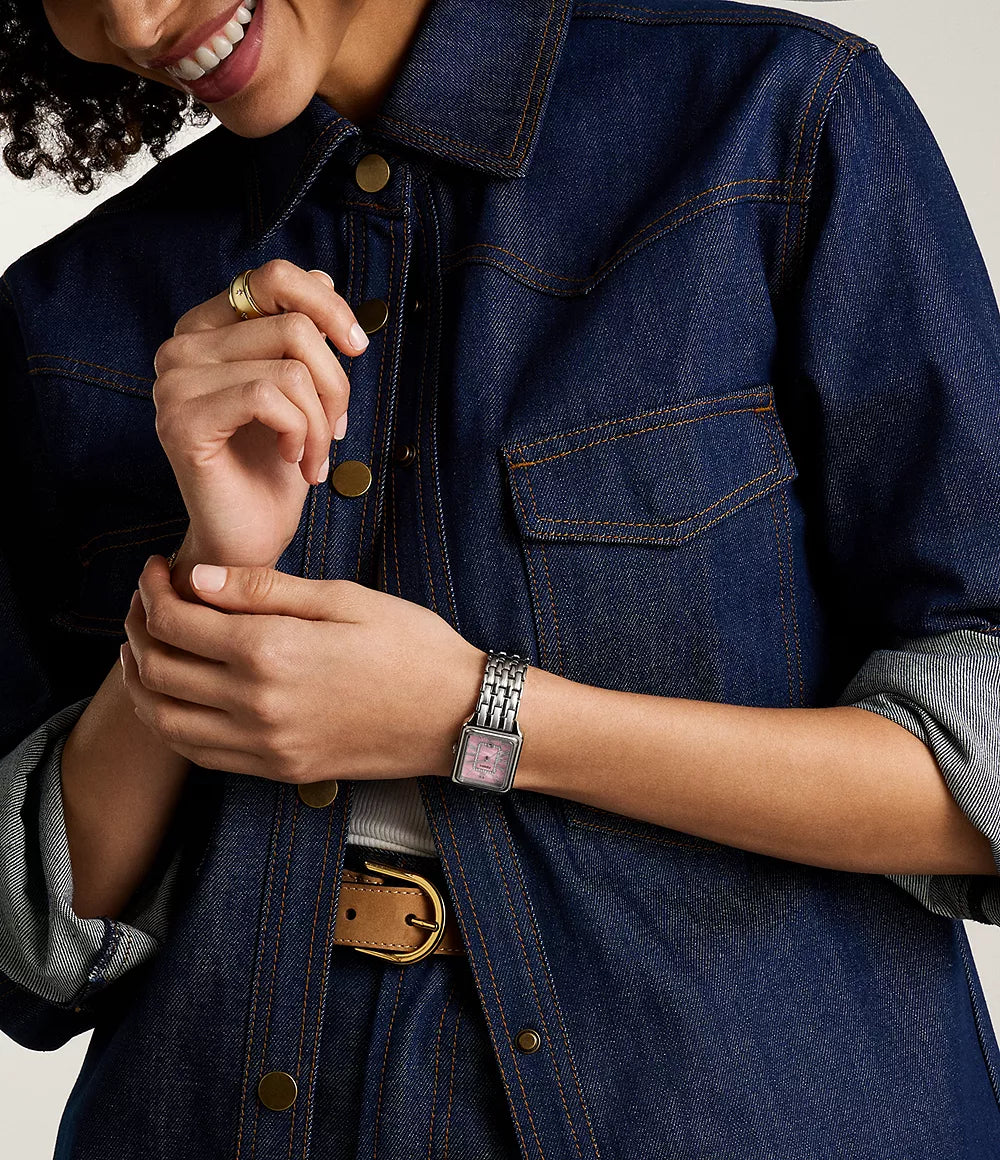 Reloj Fossil  para mujer pulsera de metal cuadrado