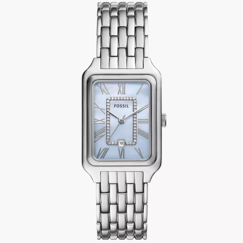 Reloj Fossil  para mujer pulsera de metal cuadrado