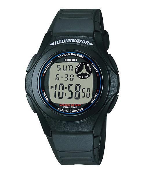 F-200W-9A Reloj Casio para Hombre Pulsera de Caucho Digital Illuminator 10 Años de Batería