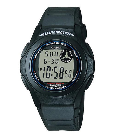 F-200W-9A Reloj Casio para Hombre Pulsera de Caucho Digital Illuminator 10 Años de Batería