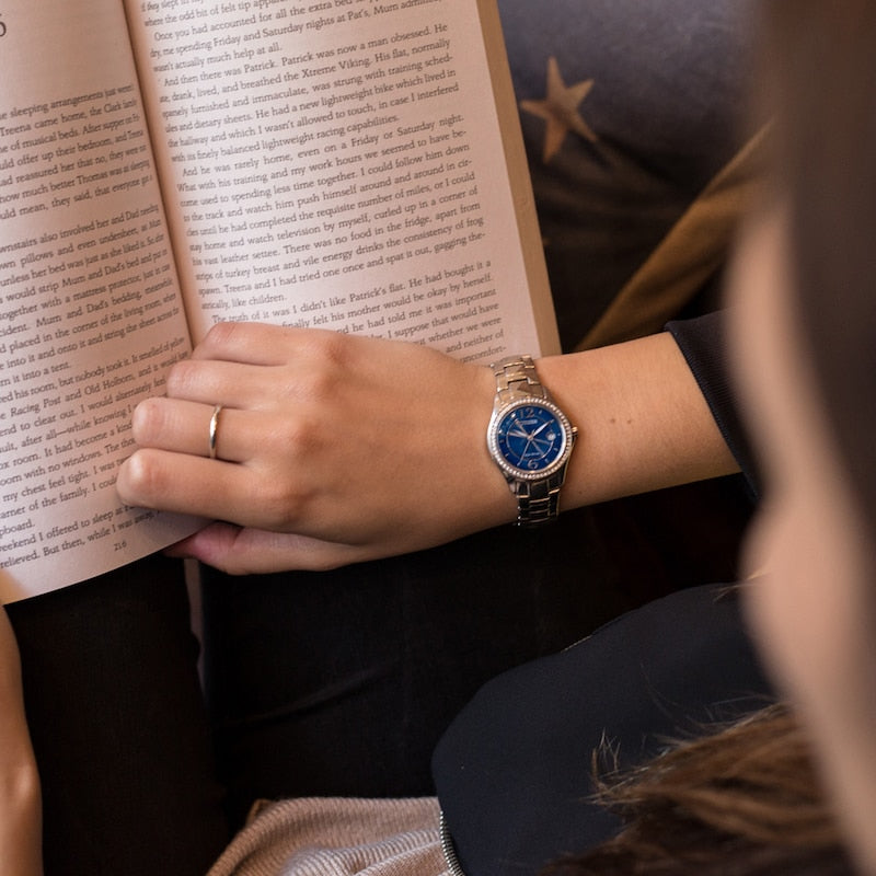 FE1140-86L Reloj Citizen Silhouette Cristales incrustados de dama pulsera de metal 30 mm