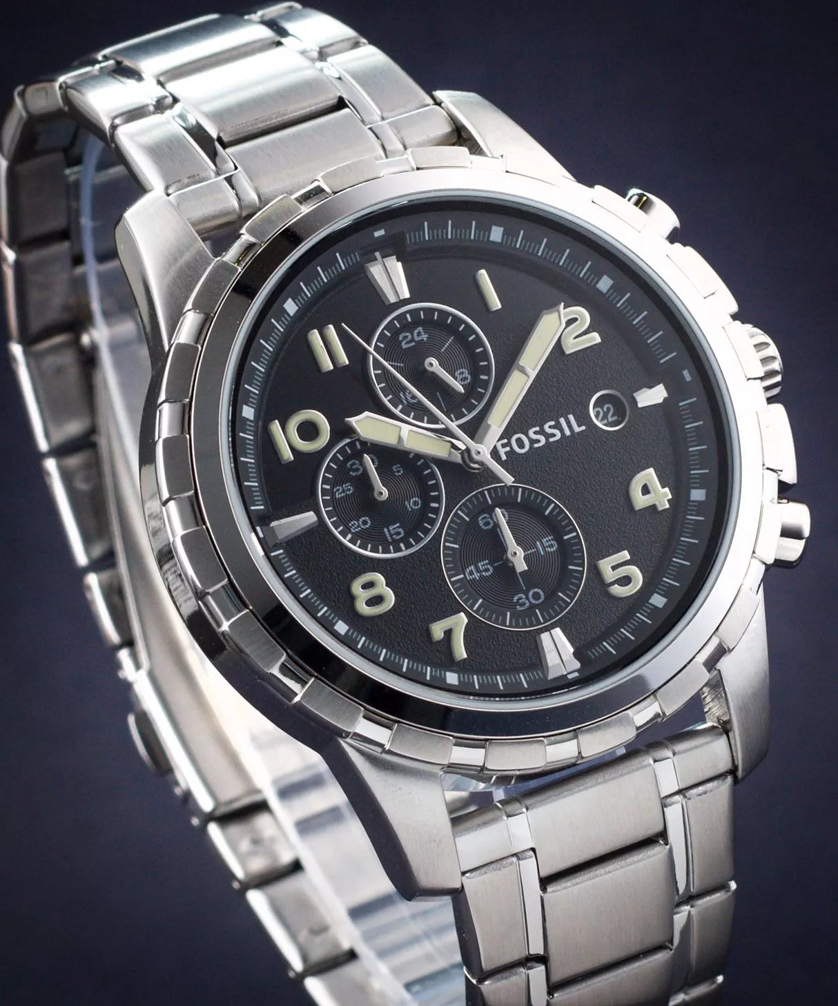 Reloj Fossil Dean de caballero correa de metal 45 mm