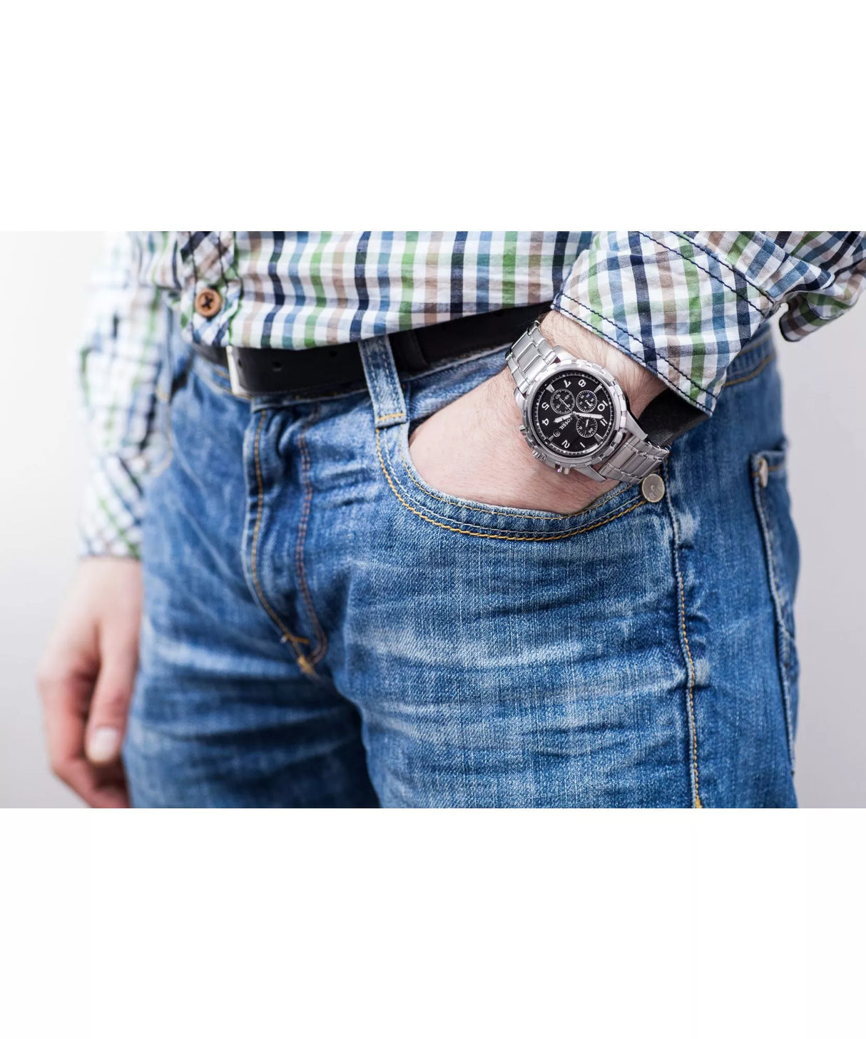 Reloj Fossil Dean de caballero correa de metal 45 mm