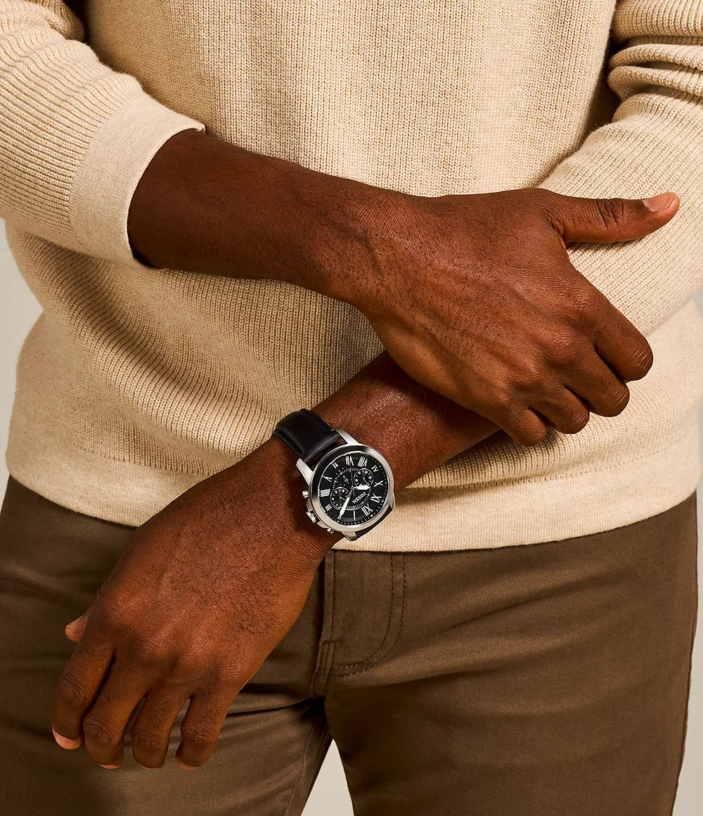 Reloj Fossil Grant de hombre banda de piel 44 mm