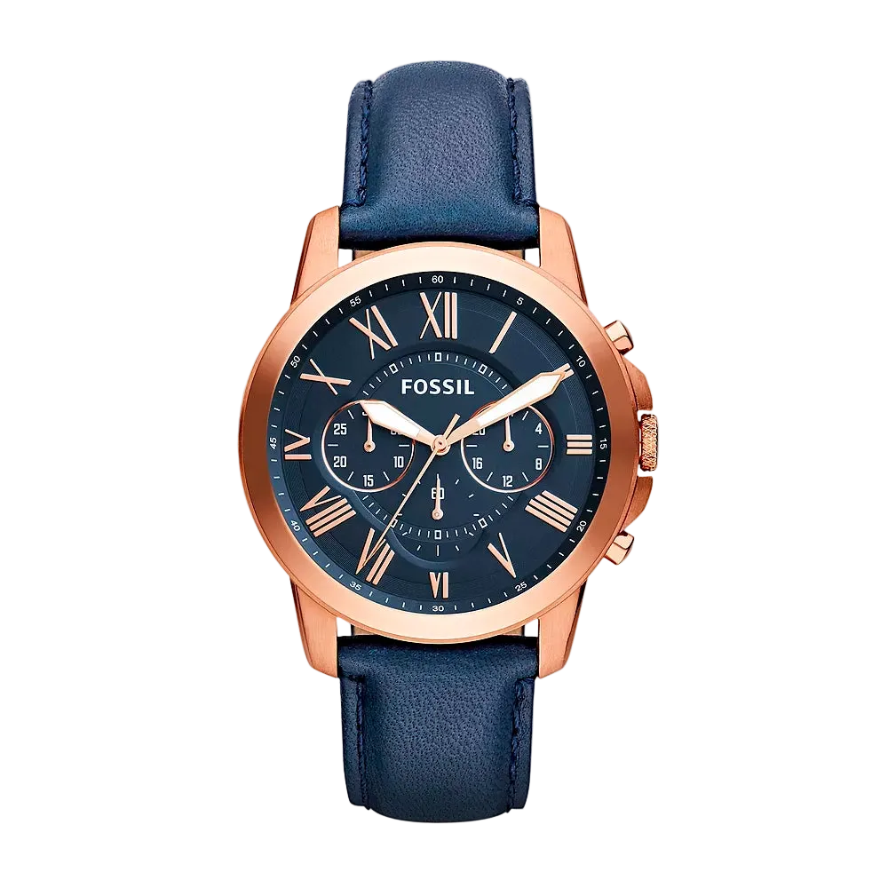 Reloj Fossil Grant de hombre banda de piel 44 mm