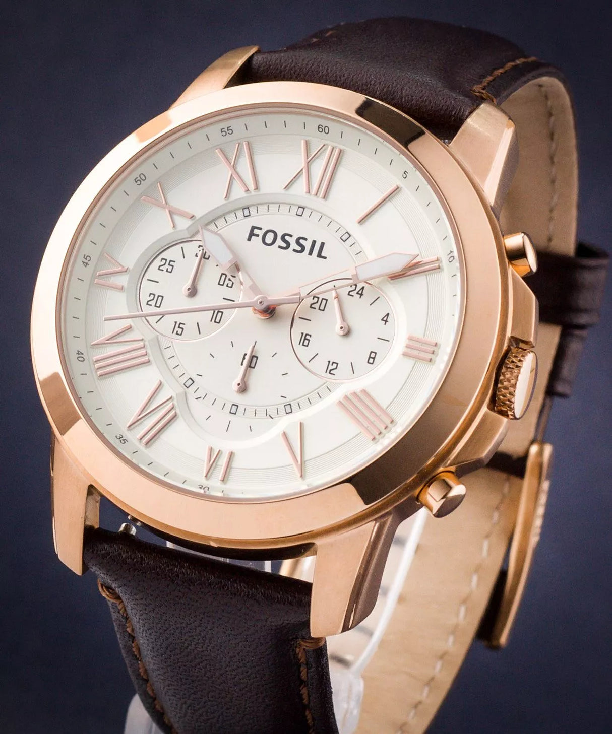 Reloj Fossil Grant de hombre banda de piel 44 mm