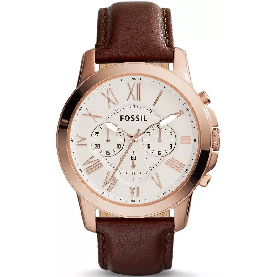 Reloj Fossil Grant de hombre banda de piel 44 mm