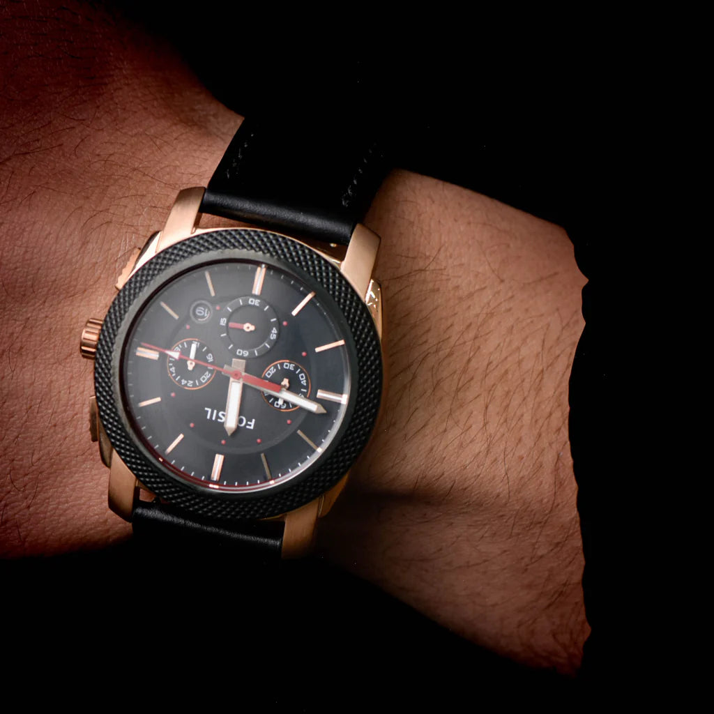 Reloj Fossil Machine de hombre pulsera de piel 46 mm