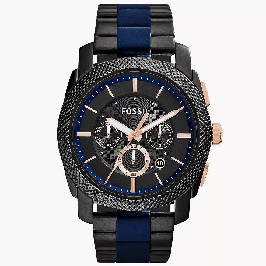 Reloj Fossil Machine de caballero correa de acero inoxidable 45 mm