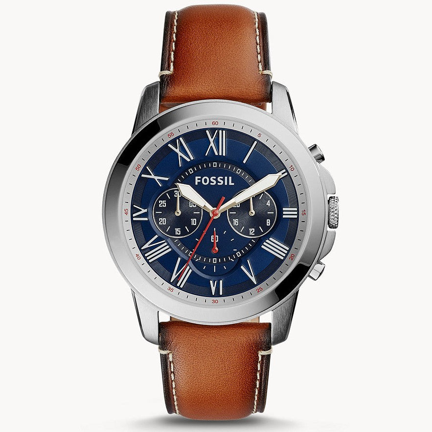 Reloj Fossil Grant de hombre banda de piel 44 mm