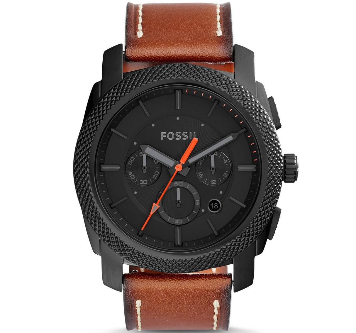 Reloj Fossil Machine de hombre pulsera de piel 46 mm