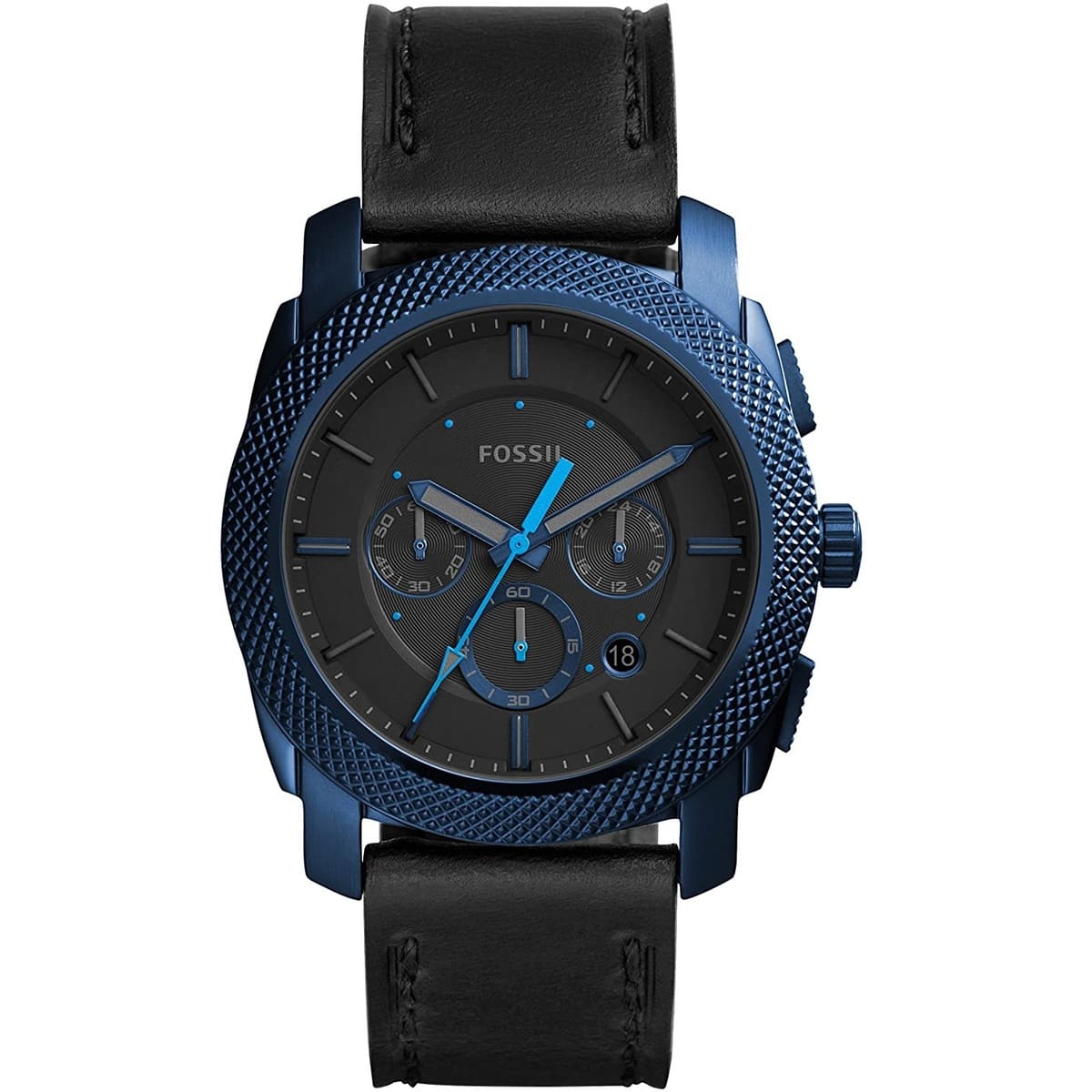 Reloj Fossil Machine de hombre pulsera de piel 46 mm