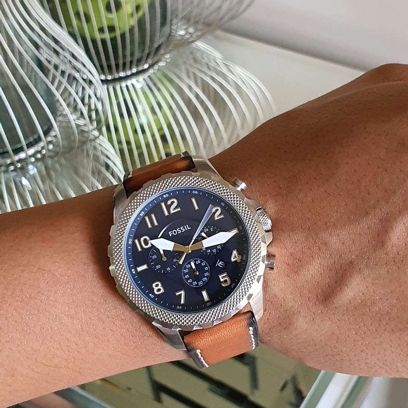 Reloj Fossil Bowman de caballero banda de cuero 46 mm