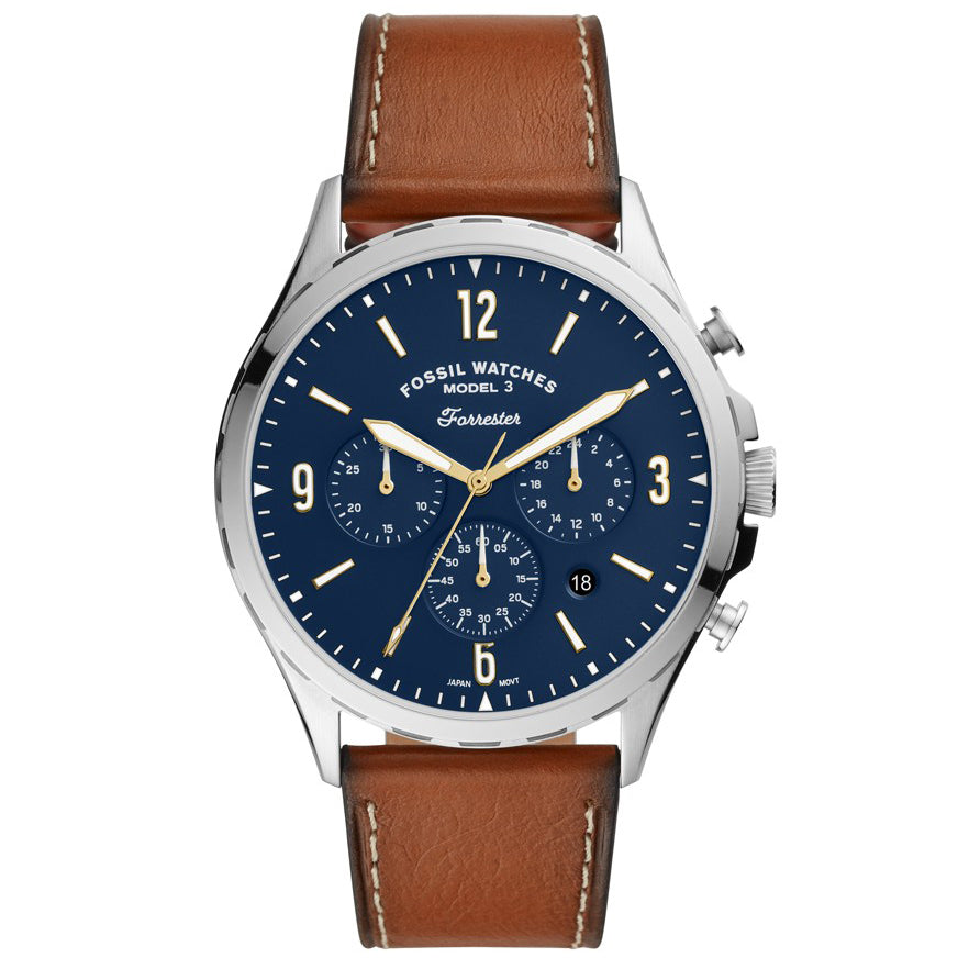 Reloj Fossil Forrester de hombre pulsera de cuero 46mm