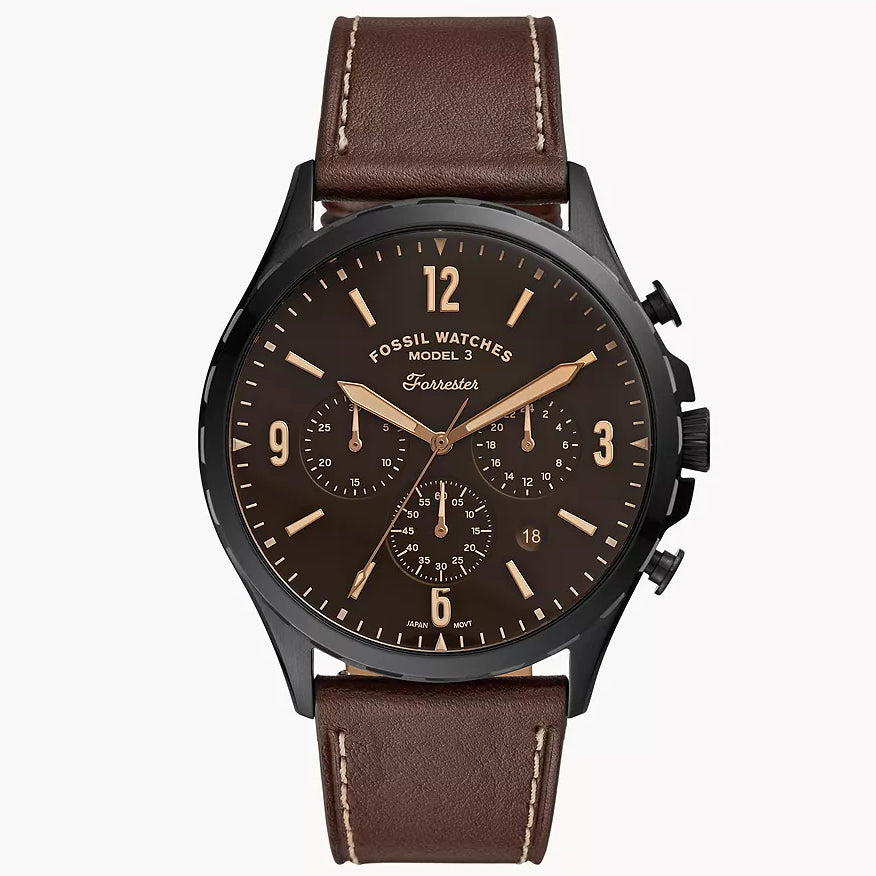 Reloj Fossil Forrester de hombre pulsera de cuero 46mm