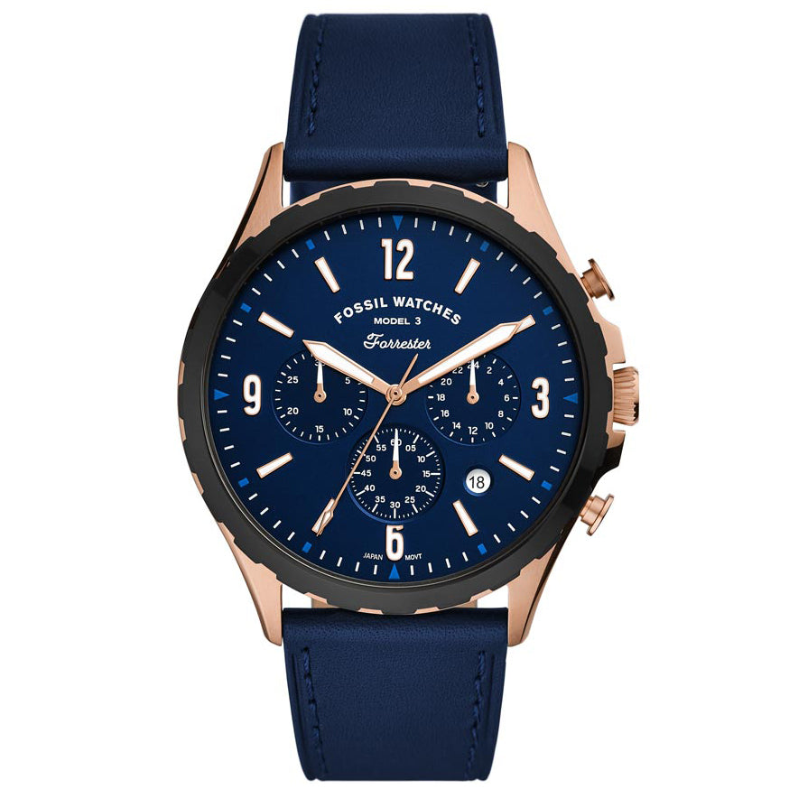 Reloj Fossil Forrester de hombre pulsera de cuero 46mm