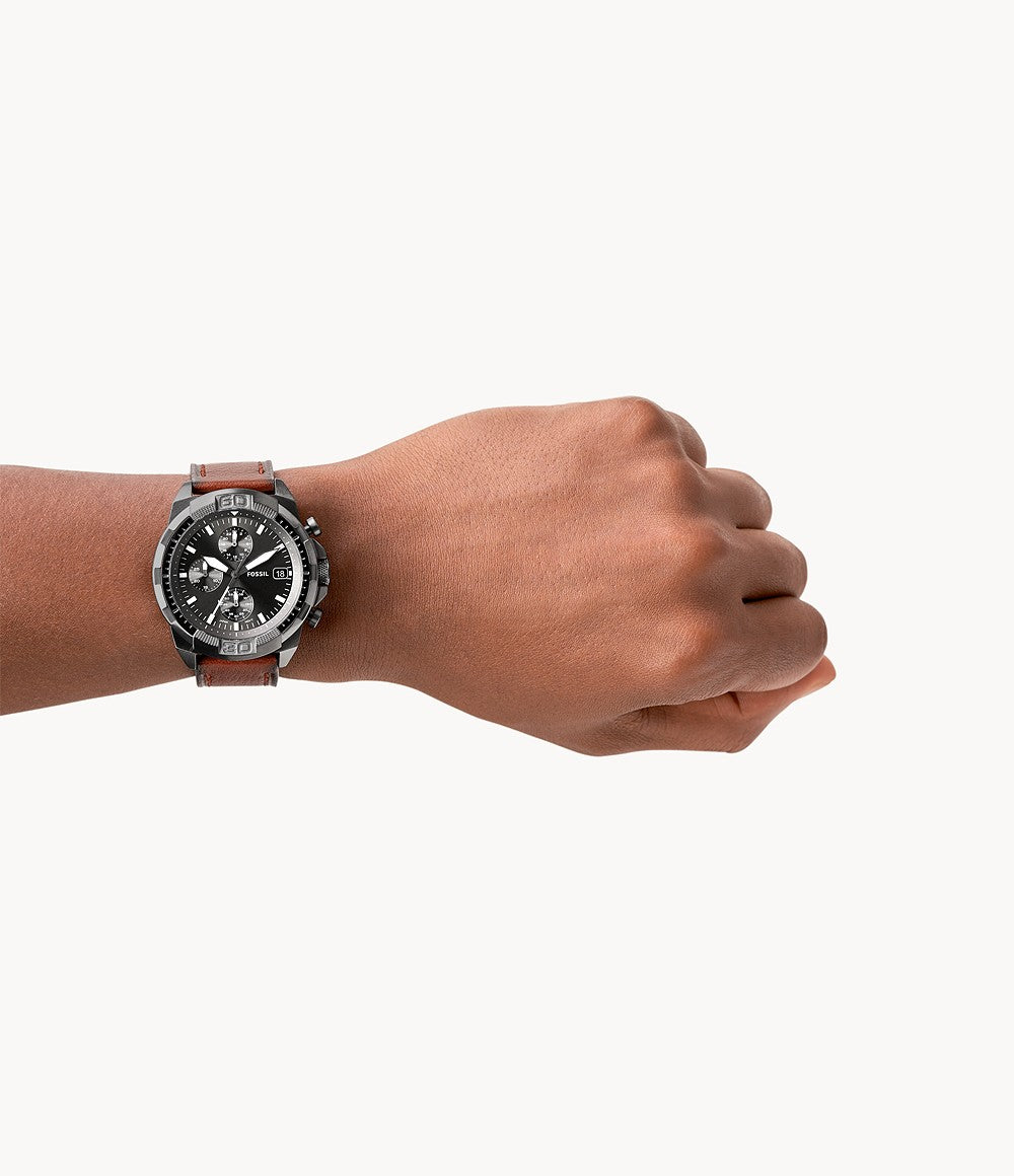 Fossil Bronson Reloj Análogo para Hombre Pulsera de Cuero