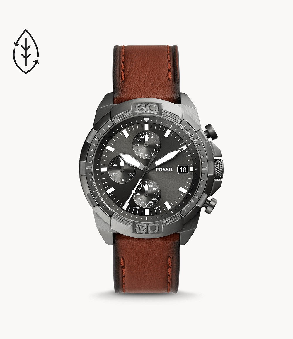 Fossil Bronson Reloj Análogo para Hombre Pulsera de Cuero